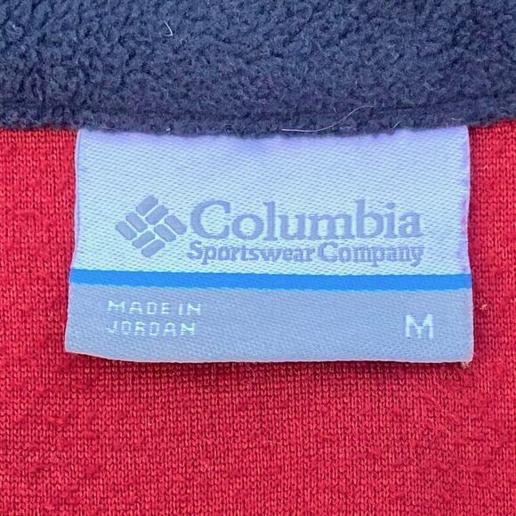 COLUMBIA Cranberry & Grey Fleece Pullover w/ Quarter Zip Size M - GUC - Picture 5 of 5
